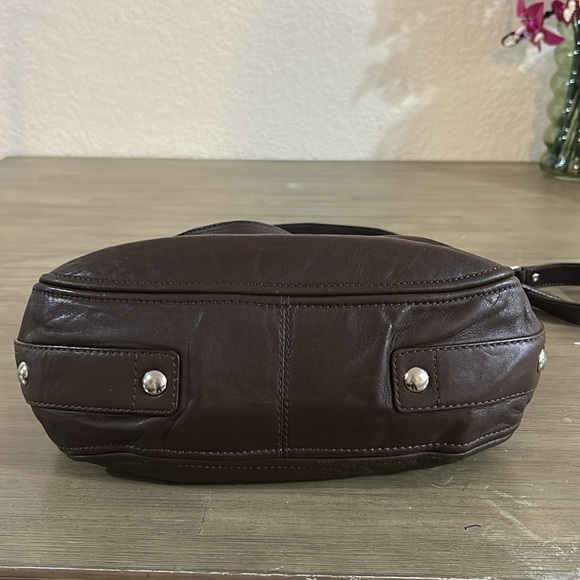 Coach Large Zoe Hobo F14707 Brown/ Silver Leather Shoulder Bag - Picture 8 of 10